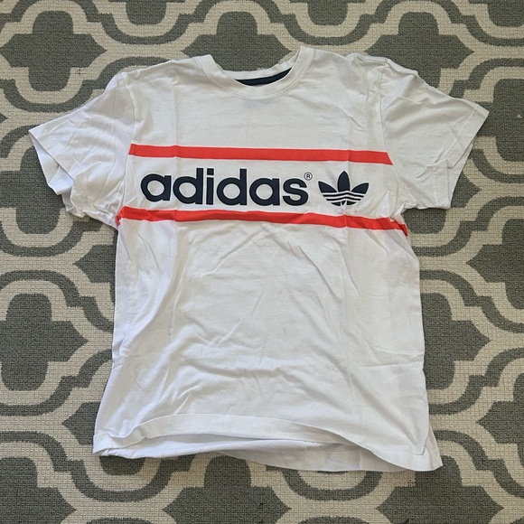 White and orange Adidas Original Short sleeve Tee shirt - Picture 2 of 3